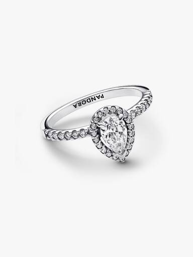 Sparkling Pear Halo Ring - Image 4