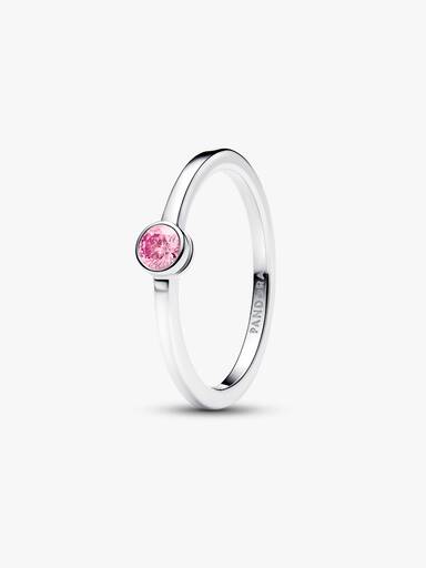 Pandora Era Bezel Sterling Silver Pink Lab-grown Diamond Ring - Image 2