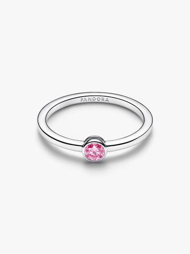Pandora Era Bezel Sterling Silver Pink Lab-grown Diamond Ring - Image 3