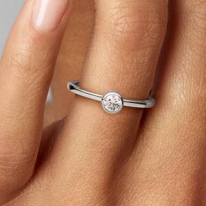Pandora Era Bezel Sterling Silver Lab-grown Diamond Ring