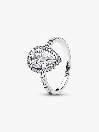 Sparkling Pear Halo Ring - Image 2