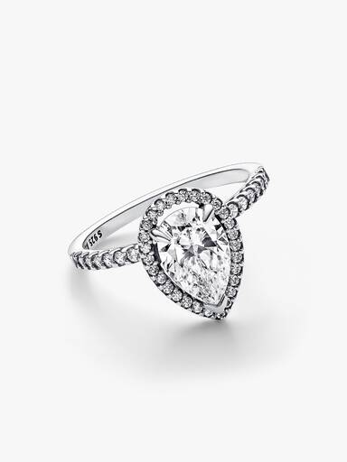 Sparkling Pear Halo Ring - Image 4