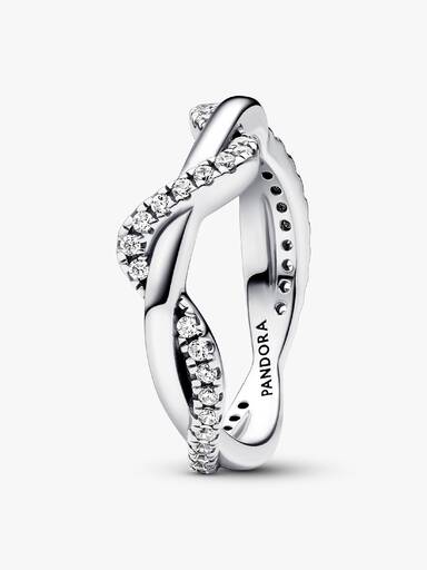 Sparkling Intertwined Wave Ring - Image 2