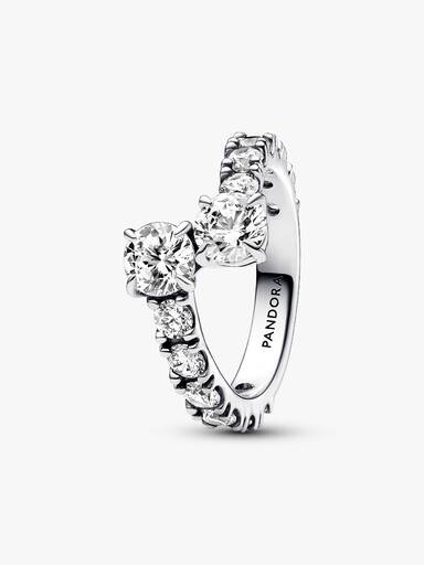 Sparkling Overlapping Band Ring - Image 2