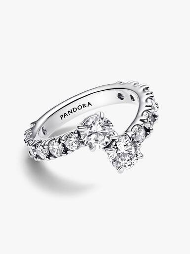 Sparkling Overlapping Band Ring - Image 3