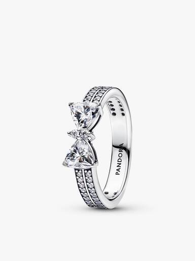 Sparkling Bow Double Row Ring Set - Image 3