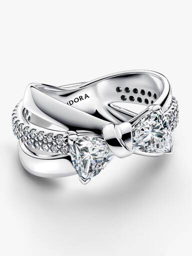 Sparkling Bow Crossover Ring - Image 4