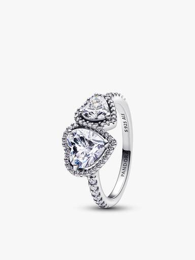 Sparkling Halo Hearts Ring - Image 2