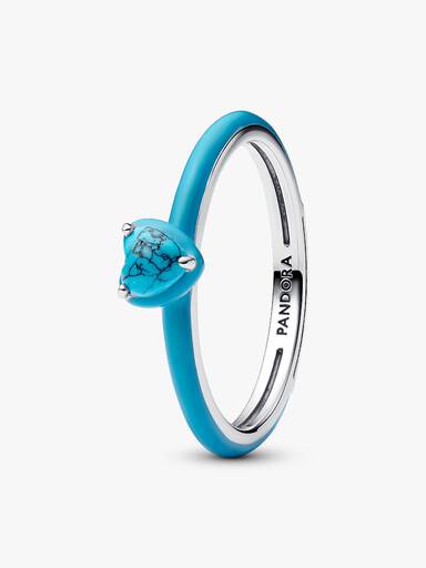 Turquoise-colored Heart Stone Ring - Image 2