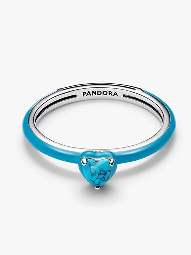 Turquoise-colored Heart Stone Ring - Image 3