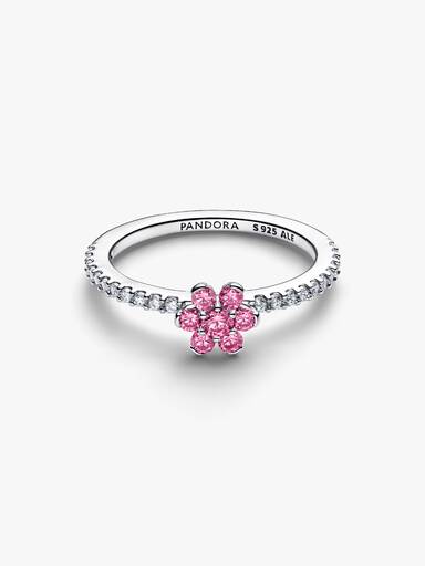 Sparkling Pink Flower Ring - Image 4