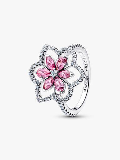 Double Flower Cocktail Ring - Image 2