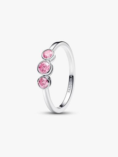 Pandora Era Bezel Sterling Silver Pink Lab-Grown Diamond Triple Stone Ring - Image 2