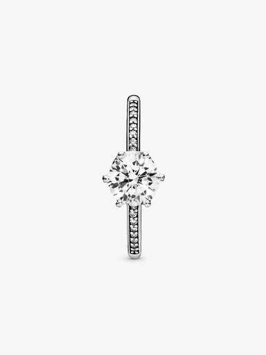 Clear Sparkling Crown Solitaire Ring - Image 4