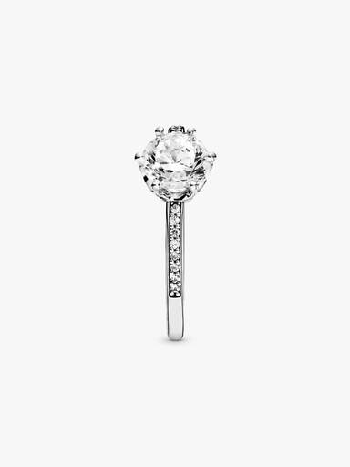 Clear Sparkling Crown Solitaire Ring - Image 6