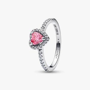 Elevated Pink Heart Ring