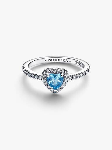 Elevated Light Blue Heart Ring - Image 4