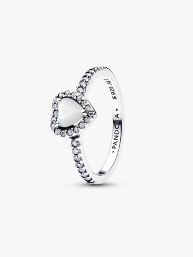 Elevated White Heart Ring - Image 2