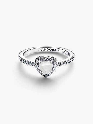 Elevated White Heart Ring - Image 4