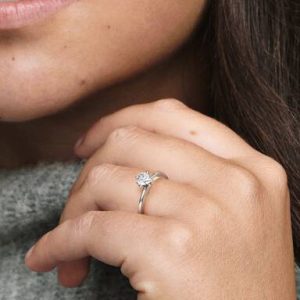 Clear Heart Solitaire Ring