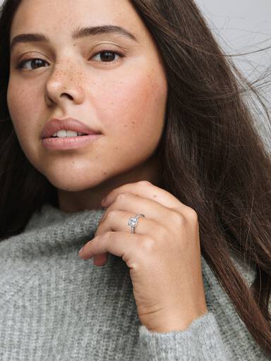 Square Sparkle Halo Ring - Image 3