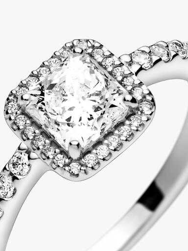 Square Sparkle Halo Ring - Image 8