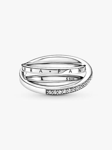 Crossover Pavé Triple Band Ring - Image 2