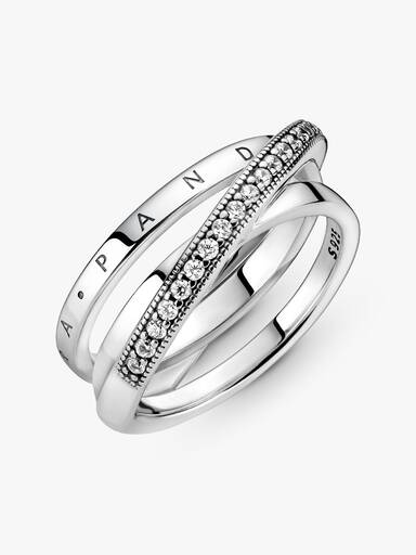 Crossover Pavé Triple Band Ring - Image 3