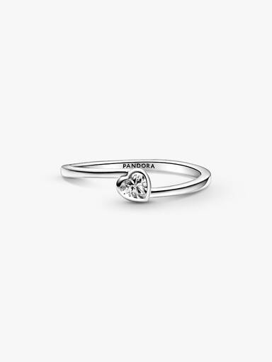 FINAL SALE - Clear Tilted Heart Solitaire Ring - Image 6