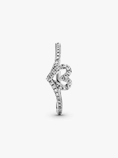 Sparkling Wishbone Heart Ring - Image 6
