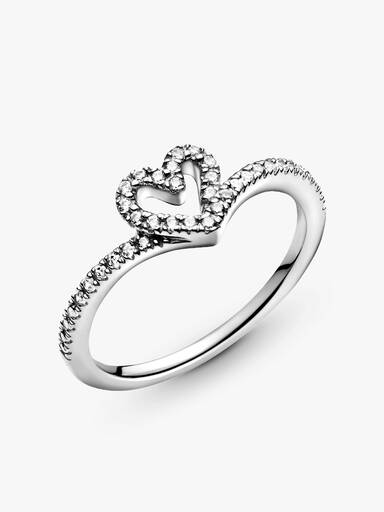 Sparkling Wishbone Heart Ring - Image 4
