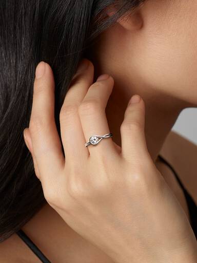 FINAL SALE - Pandora Infinite Sterling Silver Lab-grown Diamond Ring
