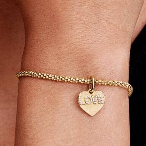 Engravable Love Heart Dangle Charm