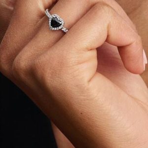 Elevated Black Heart Ring