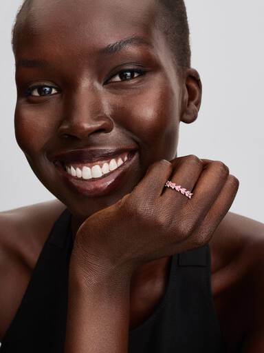 Band of Pink Hearts Ring - Image 3