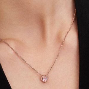 Pink Heart Collier Necklace