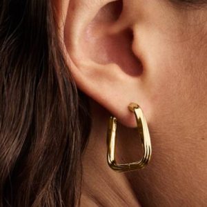 Twisted Triangle Large Hoop Earrings