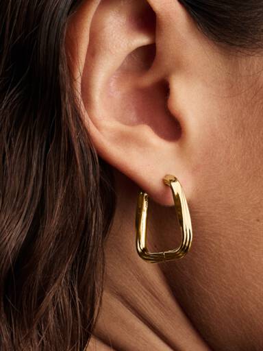 Twisted Triangle Large Hoop Earrings