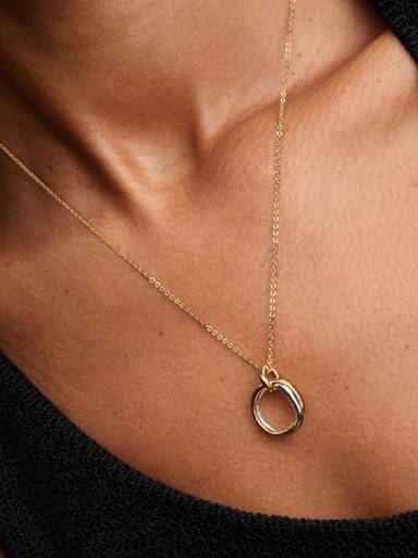 Organically Shaped Two-Tone Pendant Necklace