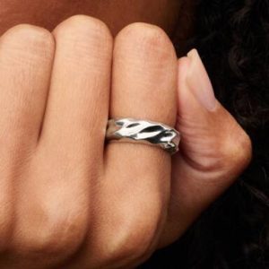 Rippled Wide Band Ring