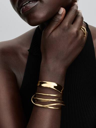 FINAL SALE - Organically Shaped Wired Open Bangle - Image 5