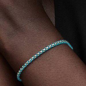 Blue Cord Snake Chain Bracelet
