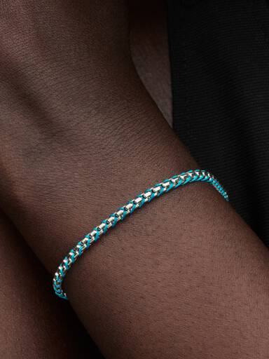 Blue Cord Snake Chain Bracelet