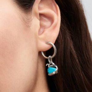 Turquoise-colored Whale Dangle Charm
