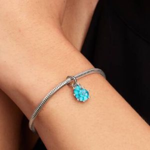 Blue Murano Glass Sea Snail Dangle Charm