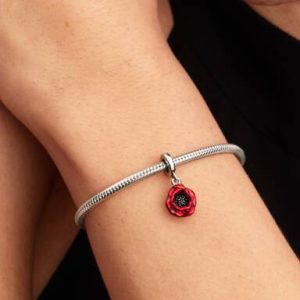 Red Flower Dangle Charm