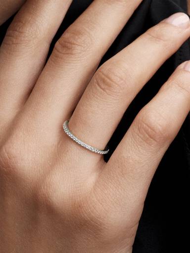 Pandora Era Lab-Grown Diamond Half Eternity Pavé Band Ring - Image 3