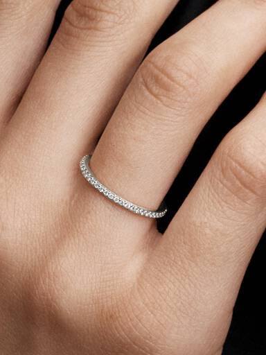 Pandora Era Lab-Grown Diamond Half Eternity Pavé Band Ring