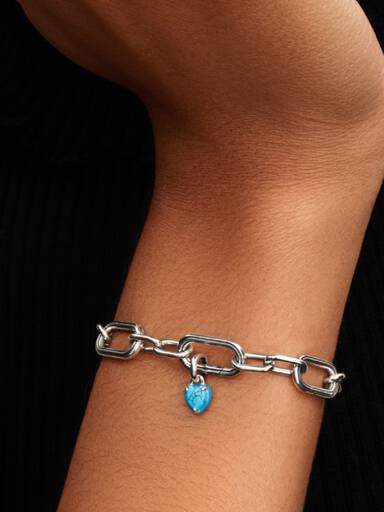 Turquoise-colored Heart Mini Dangle Charm