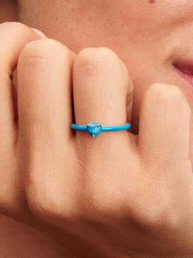 Turquoise-colored Heart Stone Ring